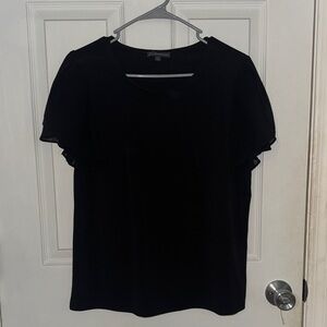 Adrianna Papell Black Ruffle Sleeve Blouse